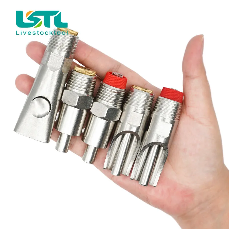 Bebedero automático de agua de acero inoxidable para cerdas, herramienta de granja de vivero, 5 piezas