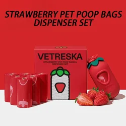 Dispensador de bolsas biodegradables con aroma fresa para perros