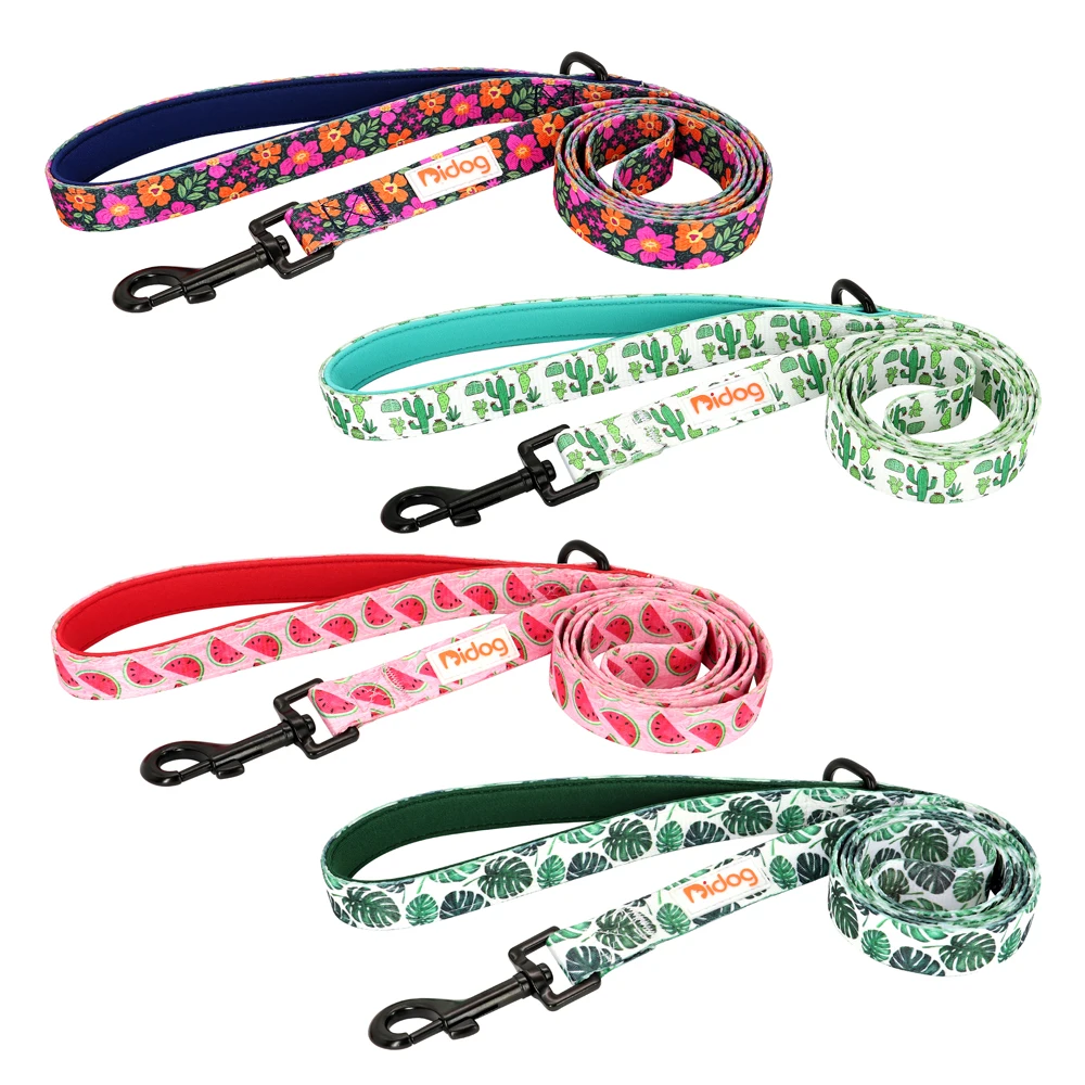 Correa para perro de 150cm con estampado de nailon, cinturón para caminar para Gato, cuerda de plomo para perros y gatos con mango acolchado para perros, gatos, Bulldog, Pug, Chihuahua
