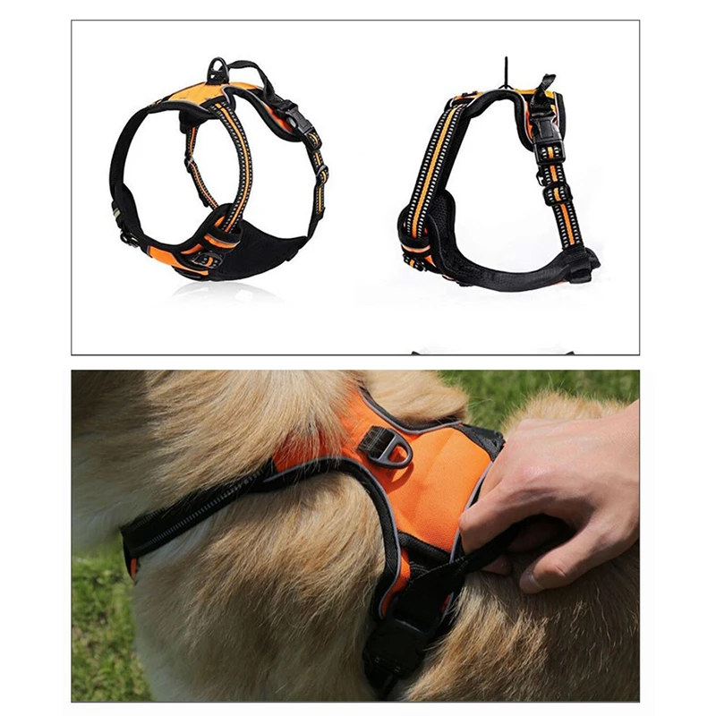 Arnés de chaleco para perro, chaleco reflectante y transpirable para perros, accesorios para mascotas, pecho para perro, correa para gato, cachorro, gatito, Collar para mascotas - imagen 5