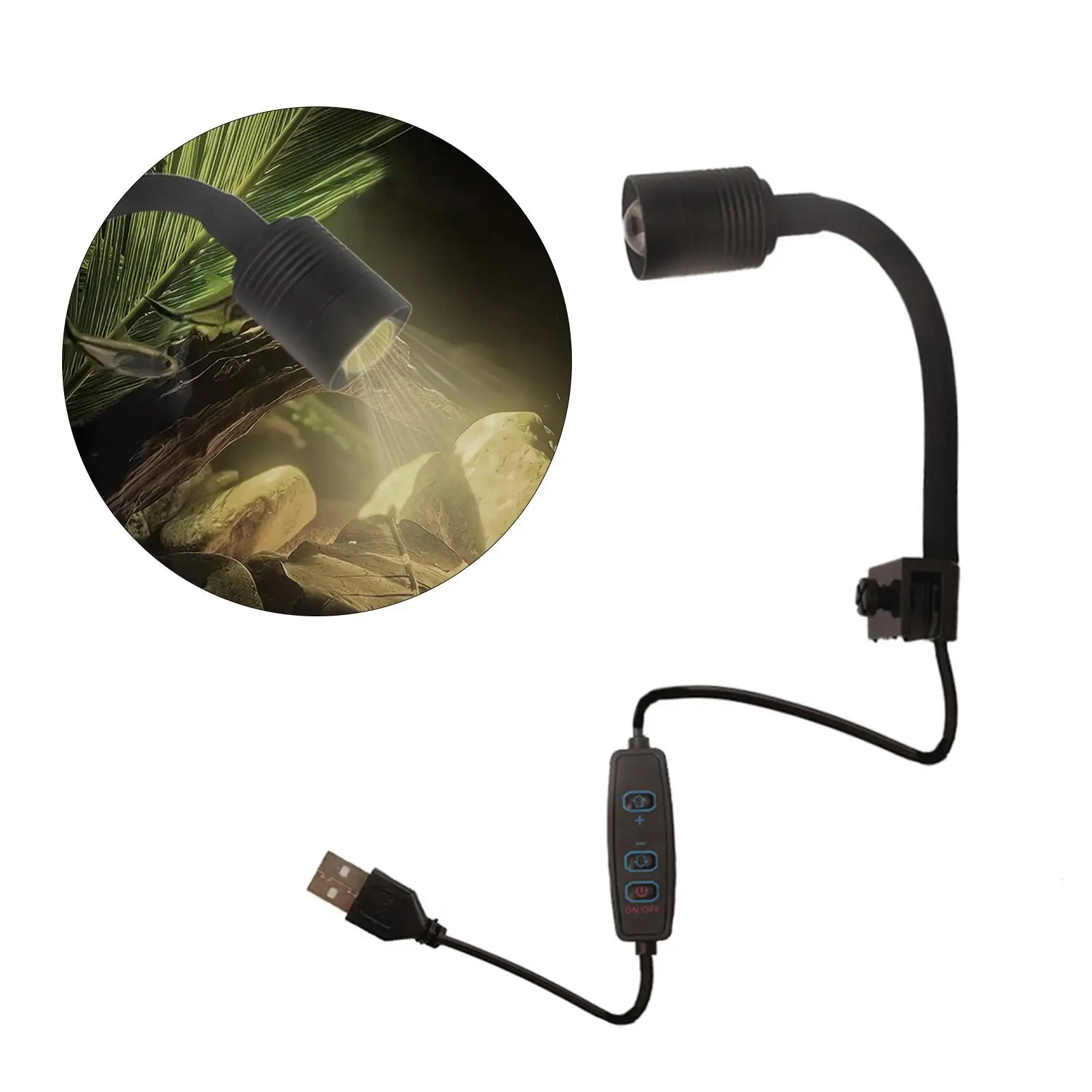Aquarium Landscape Lighting USB Interface Energy Efficient 360° Rotation Adjustable Angle Fish Tank Underwater Spotlight