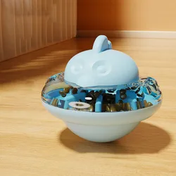 Juguete OVNI para gatos y perros - alimentador lento y chirriante