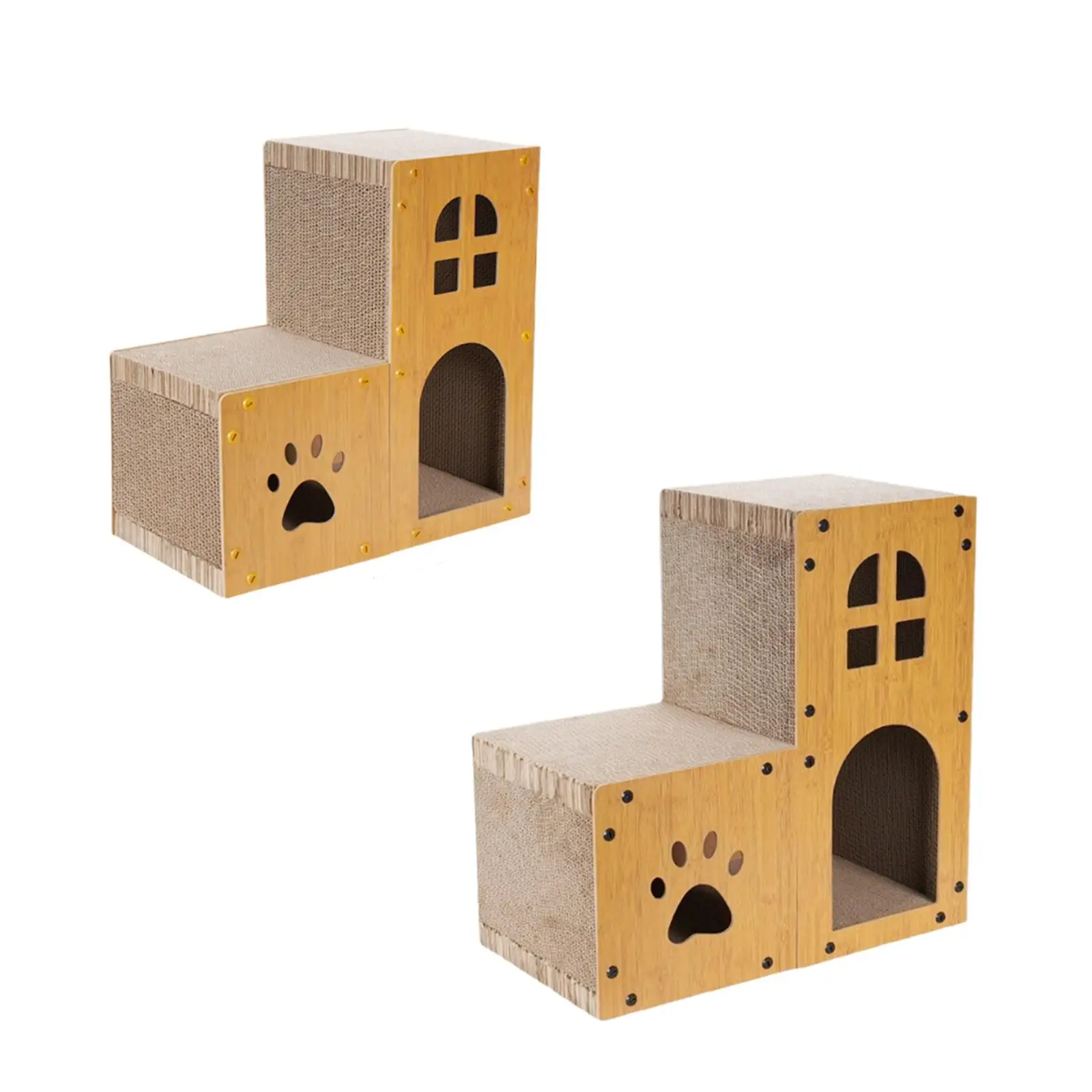 Cardboard Cat House Double Layer Cat Scratcher Cave Comfortable Versatile Furniture Protector for Kittens Living Room Terrace