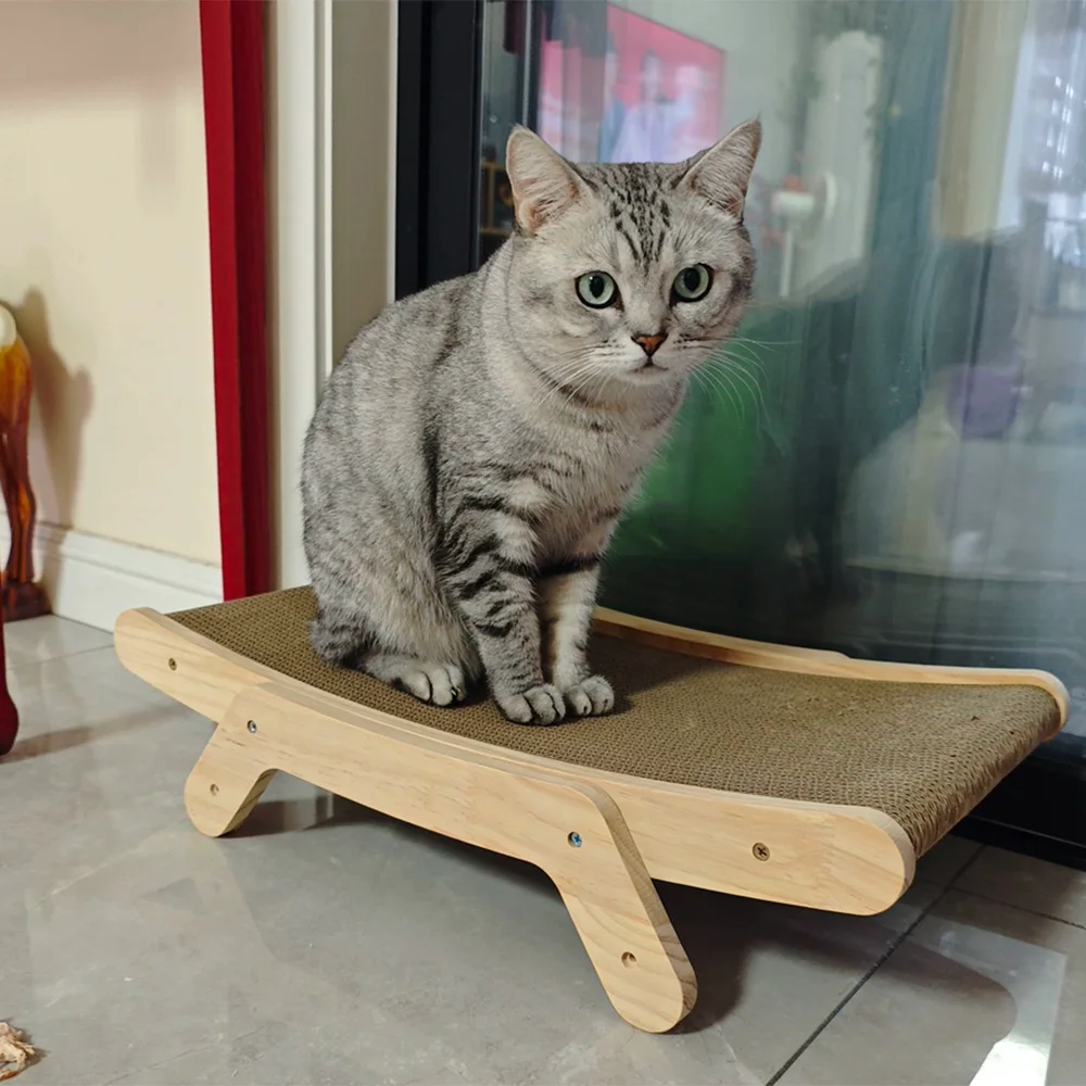 Rascador de madera ajustable para gatos, almohadilla para rascar gatos con superficie de Sisal, cama para gatos de interior, rascador y descansar - imagen 5