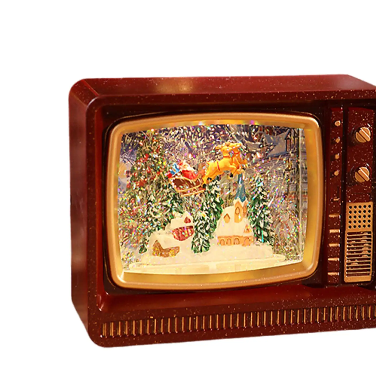 Christmas Music Box Musical Table Centerpiece Gifts Xmas Decoration TV Shaped for Party Bar NightStand Home Table