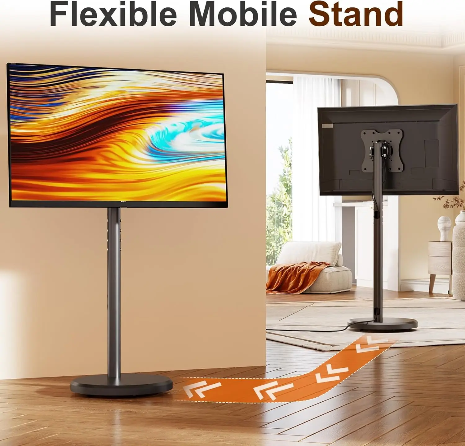 Soporte TV con ruedas portátil para televisores universales estables