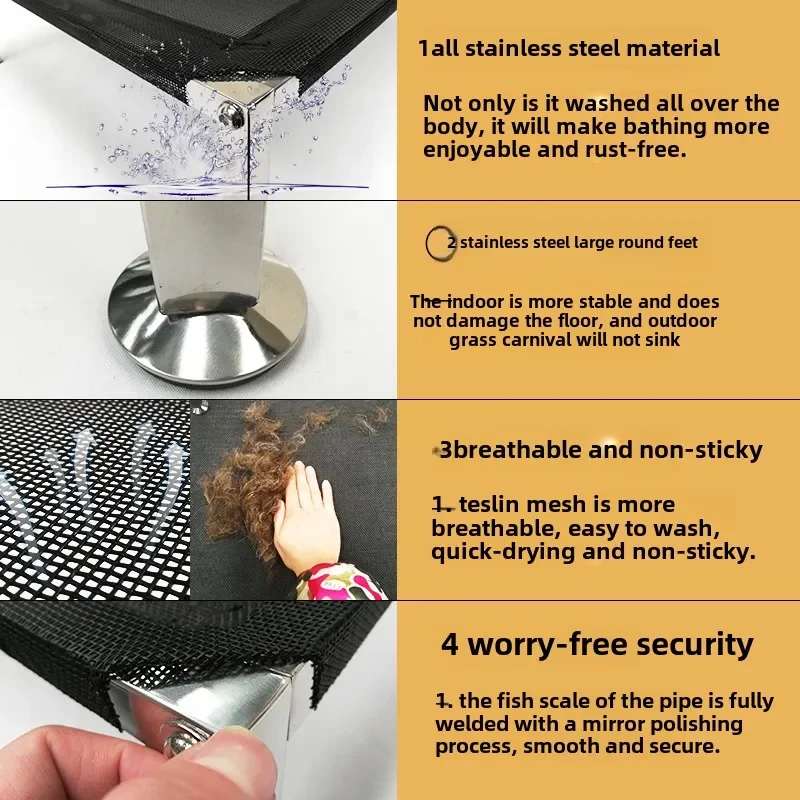 Cama de campamento para perros, perrera para interiores y exteriores, productos para mascotas, suministros para las cuatro estaciones, cama para perros de acero inoxidable, accesorios lavables desmontables - imagen 4