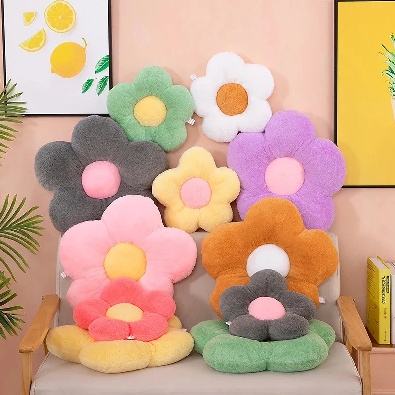 Cama de felpa multicolor con forma de flor para mascotas, cojín suave para gato/perro, tapete lavable para mascotas, decoración para habitación de mascotas, Ideal para sofá/dormitorio - imagen 2
