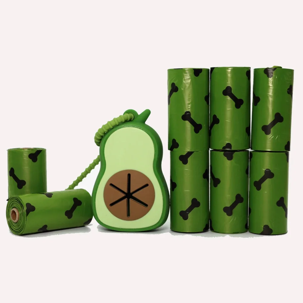 Bolsa de caca de perro compostable, ecológica, biodegradable, bolsa de mierda para mascotas, Clip, dispensador de soporte de bolsa de caca de silicona - imagen 4