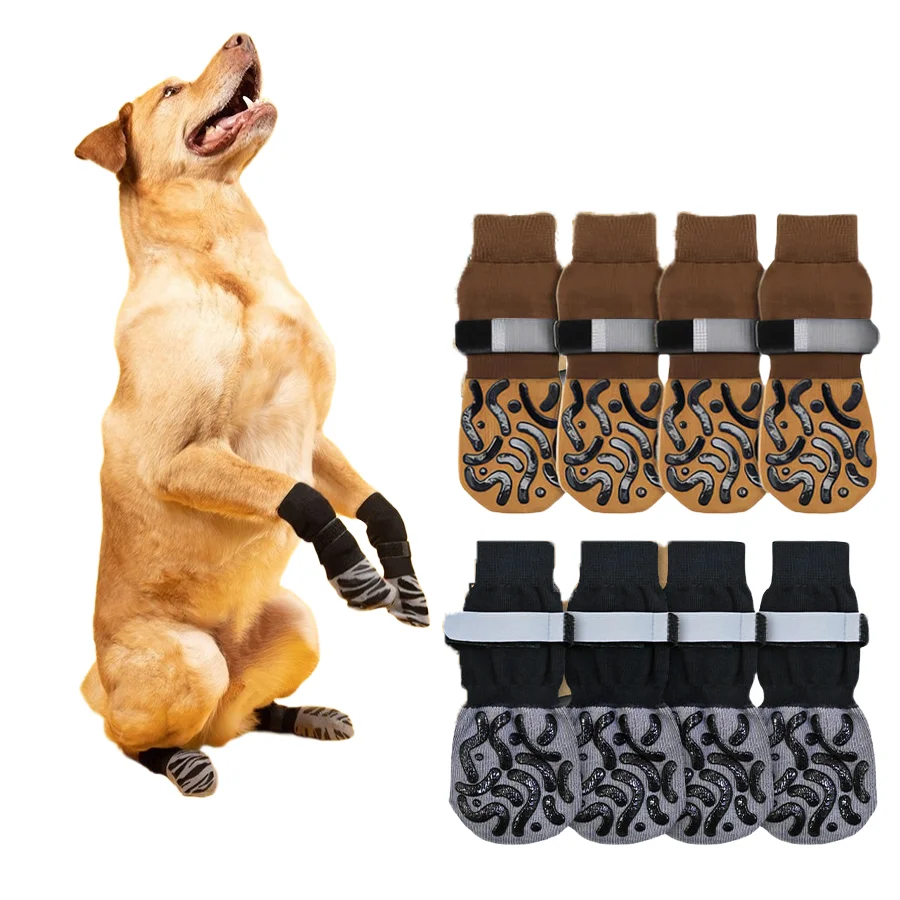 Calcetines antideslizantes para perros grandes para evitar lamer patas para suelos de madera, protectores de patas, Control de tracción para perros grandes en interiores