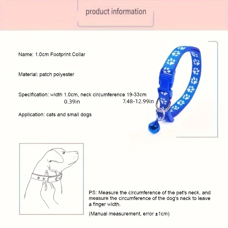 Collares para mascotas pequeñas y gatos, huellas de perro, collares para cachorros, suministros para mascotas - imagen 4