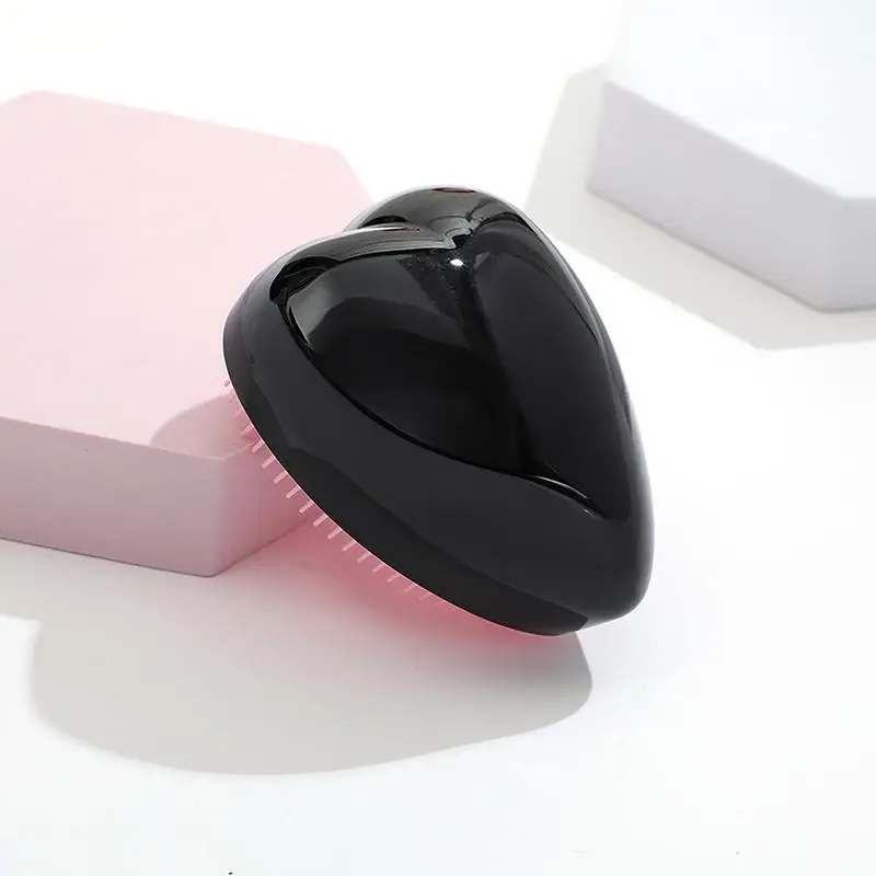 Cepillos para el cabello para mujer, cepillo para desenredar con forma de corazón suave y cómodo, resistente al agua, enredos, cepillo para el cabello de masaje con forma de corazón para húmedo - imagen 5