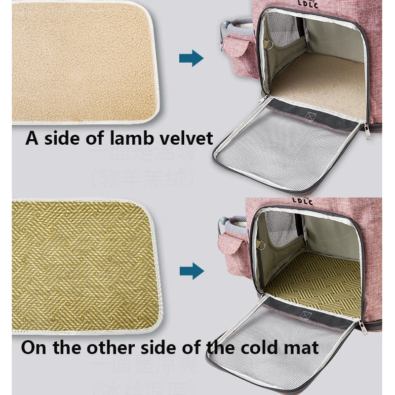 Mochila plegable para mascotas, bolso de hombro doble para gatos y cachorros, transporte de gran capacidad, mochila de viaje para perros - imagen 5