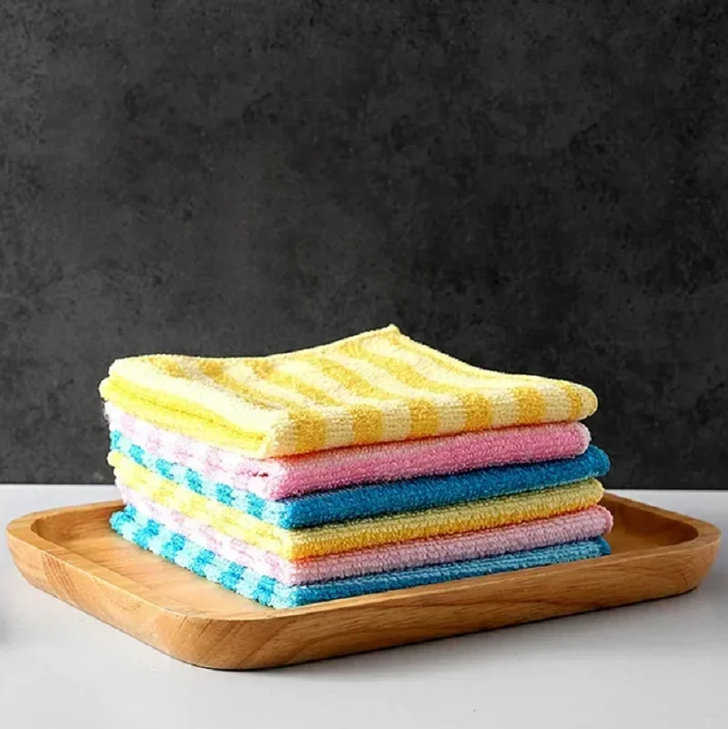 Paño de limpieza de microfibra, toalla de plato, Sorb de agua, antiadherente, absorbente de aceite, cocina, mesa, comedor, herramienta de limpieza, 5 unidades - imagen 3