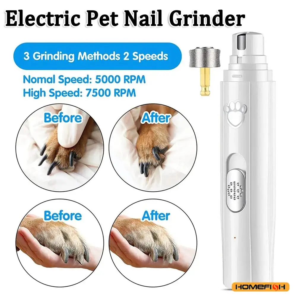 Cortauñas eléctrico para perros USB recargable indoloro con pulidora - imagen 5