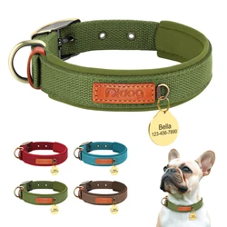 Collar personalizado para perro Pug con grabado y placa identificadora