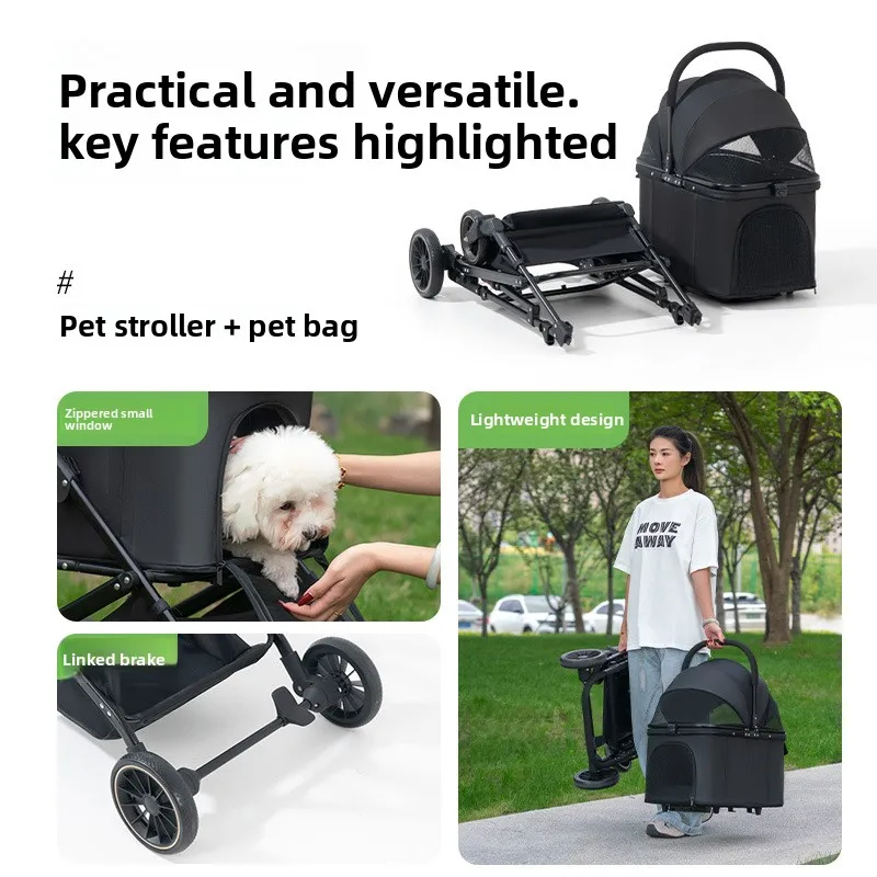 Carrito plegable para perros pequeños y medianos – Paseos y viajes