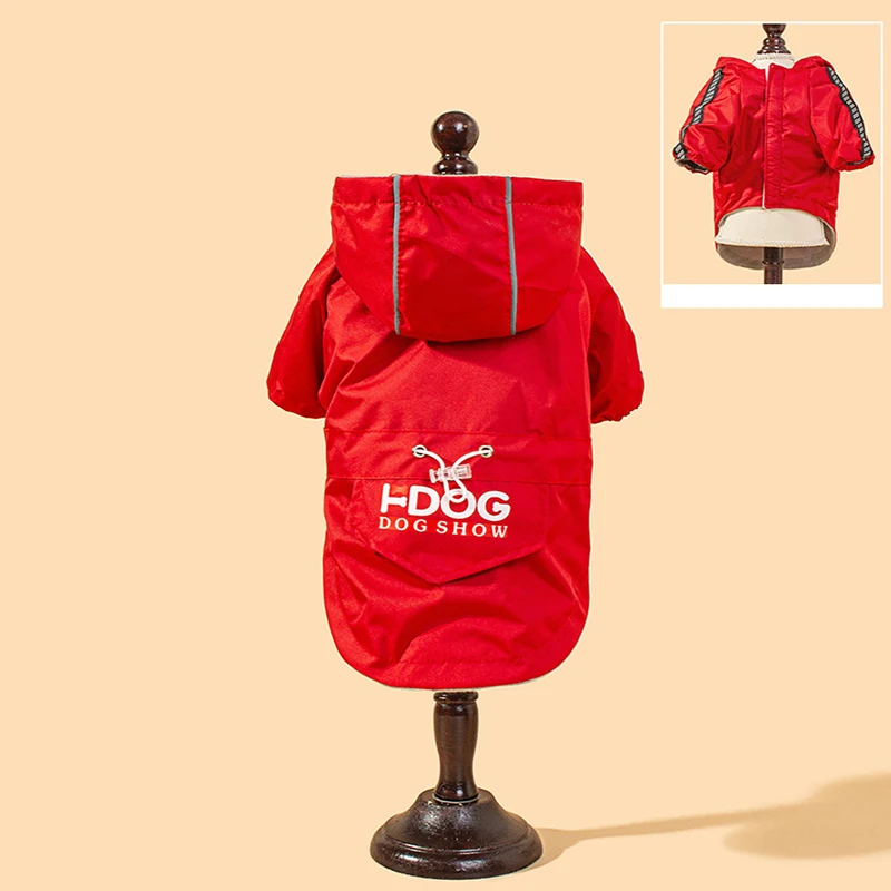 Chubasquero impermeable para perros con sombrero reflectante, chaqueta para perros de algodón Extra, ropa para gatos, ropa para mascotas