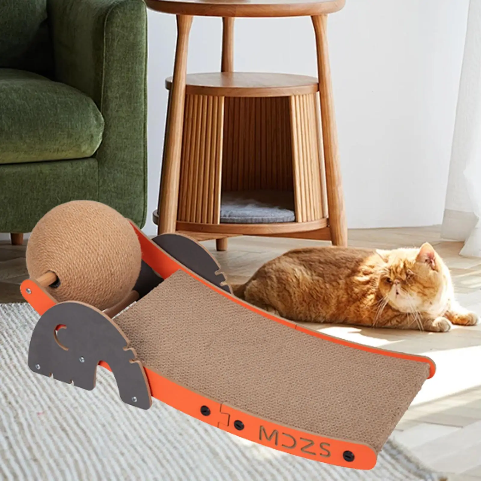 Pet Scratching Stand with Sisal Ball Cat Scratcher Toy for Playing Kitten