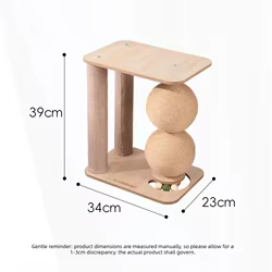Rascador vertical doble para gatos con cama integrada