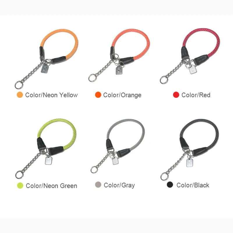 Truelove Collar de adiestramiento para perros grande, cadena de acero inoxidable de nailon reflectante, ajustable, resistente, sin tirones, TLC5375 - imagen 3