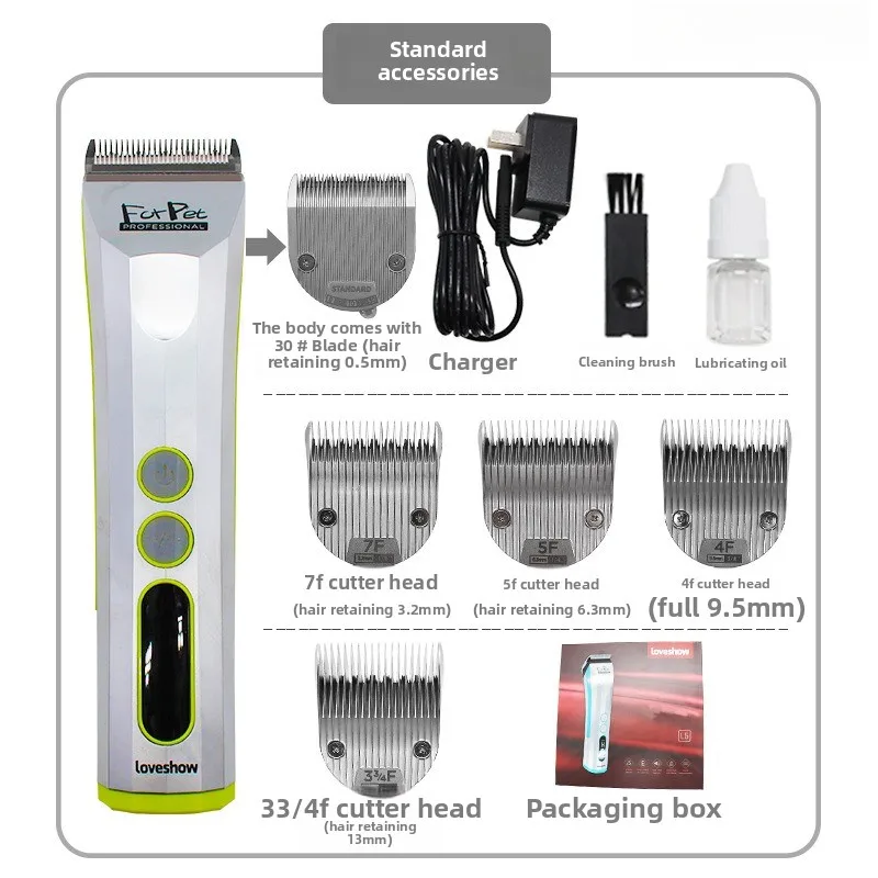 Electric Pet Clippers Steel Tip Mute Electric Push Cleaning Products for Dogs Cats Grooming Hair Trimmer Shaver Set Accessories - imagen 3