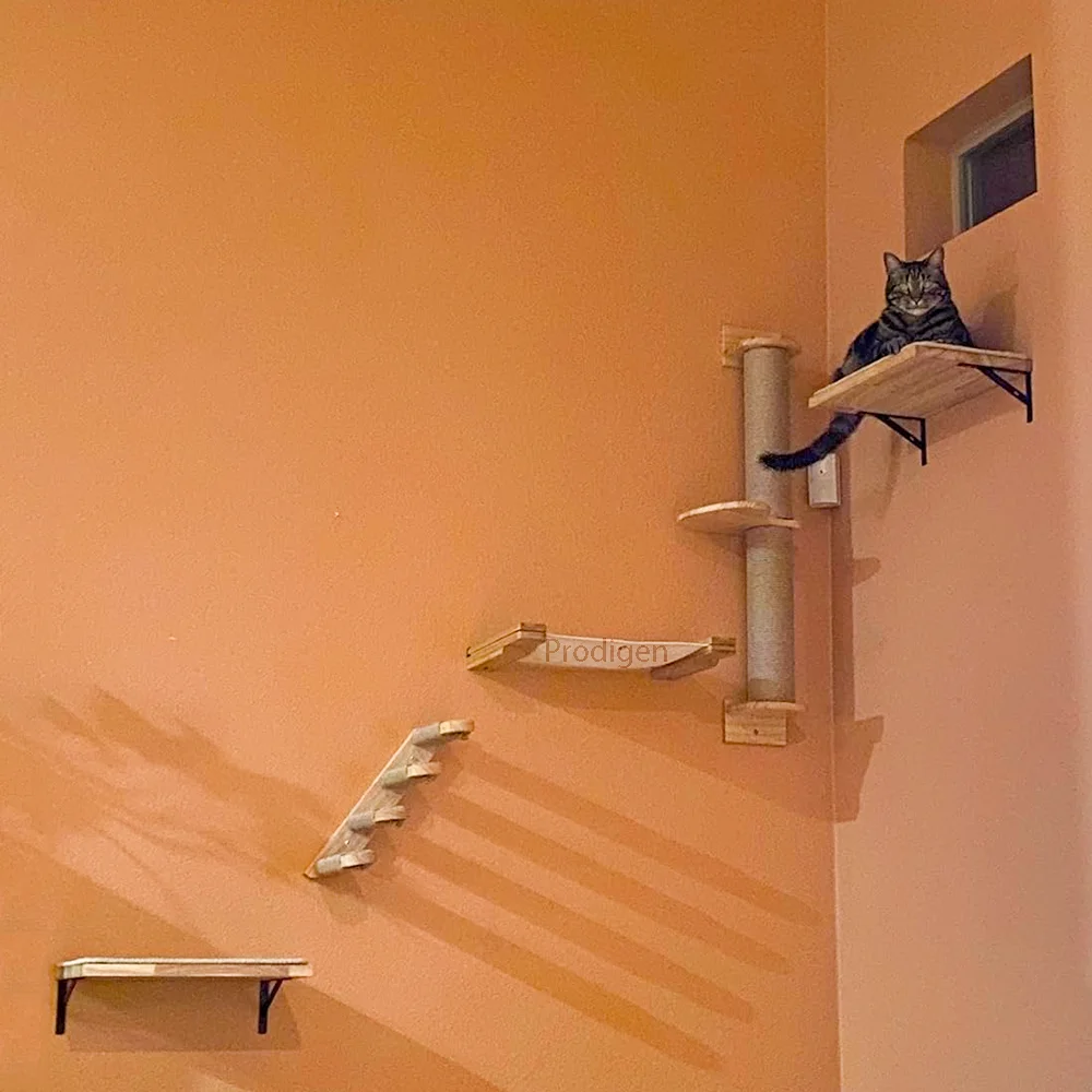 Muebles de escalada para gatos montados en la pared, soportes y perchas flotantes para gatos, árboles para gatos, plataformas para saltar - imagen 2