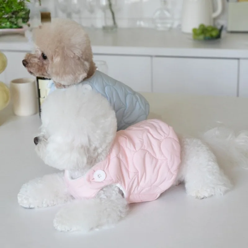 Ropa cálida de invierno para perro, abrigo bordado de amor, Chaleco corto para mascotas, disfraz de cachorro, ropa de Navidad y Año Nuevo - imagen 2