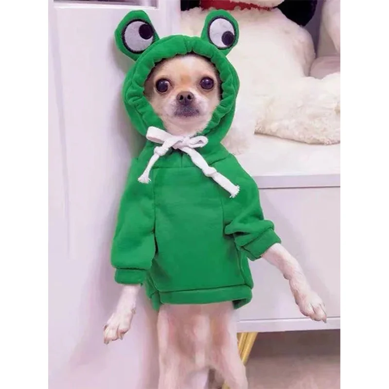 1 suéter lindo de rana para perros pequeños y medianos, sudadera verde con diseño divertido, mantiene tu cachorro acogedor y elegante - imagen 4