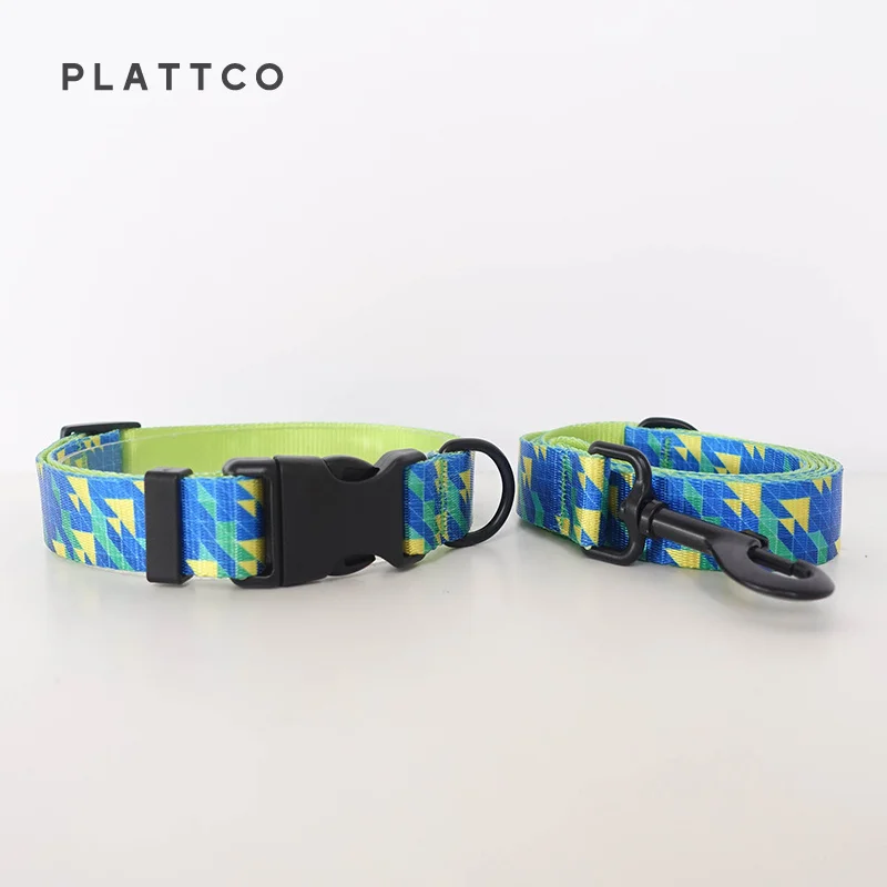 PLATTCO diseño único cinta impresa perro boe corbata collar conjunto de correa SUNSET SEA con hebilla de alta calidad 5 tamaños PDC309 - imagen 2