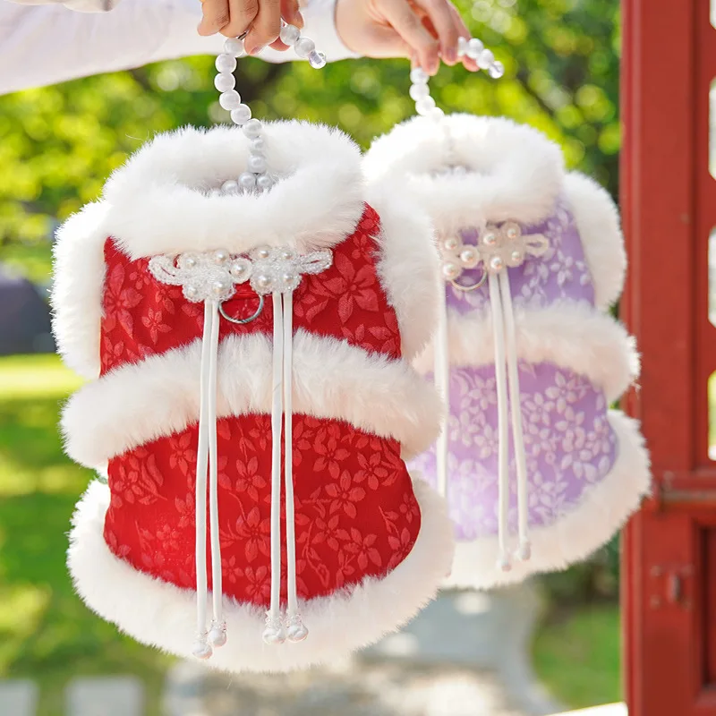 Vestido de felpa para gatos y perros pequeños – Abrigo de invierno - imagen 2
