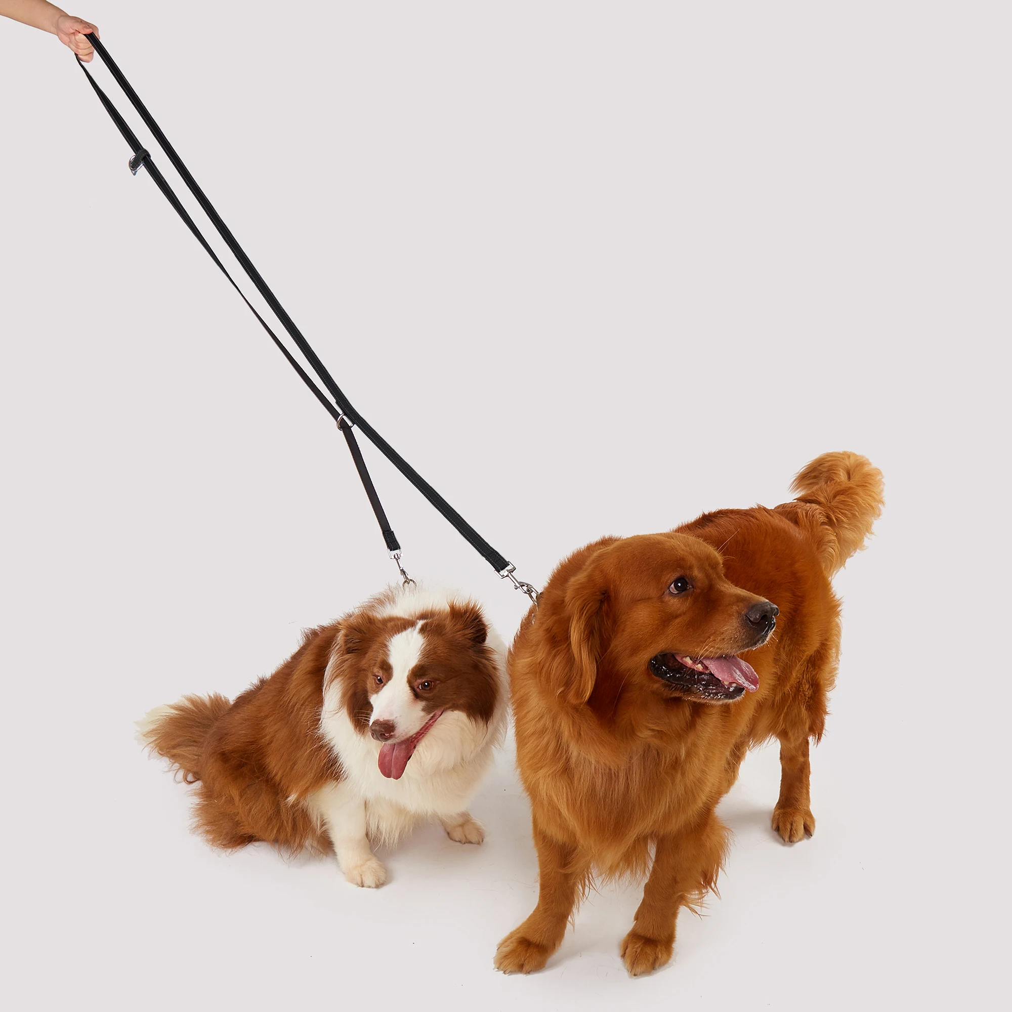 Multifunctional Nylon Reflective Dog Leash Adjust Length Free Hands Double Head Leash for Small Medium Large Dog Walking Running - imagen 4