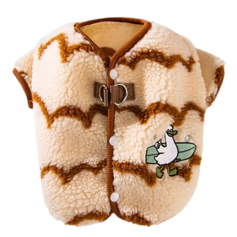 Ropa de lana para perros Bulldog, disfraz de rayas onduladas cálidas para invierno, chaqueta para mascotas para perros pequeños y medianos, accesorios para mascotas al aire libre - imagen 5