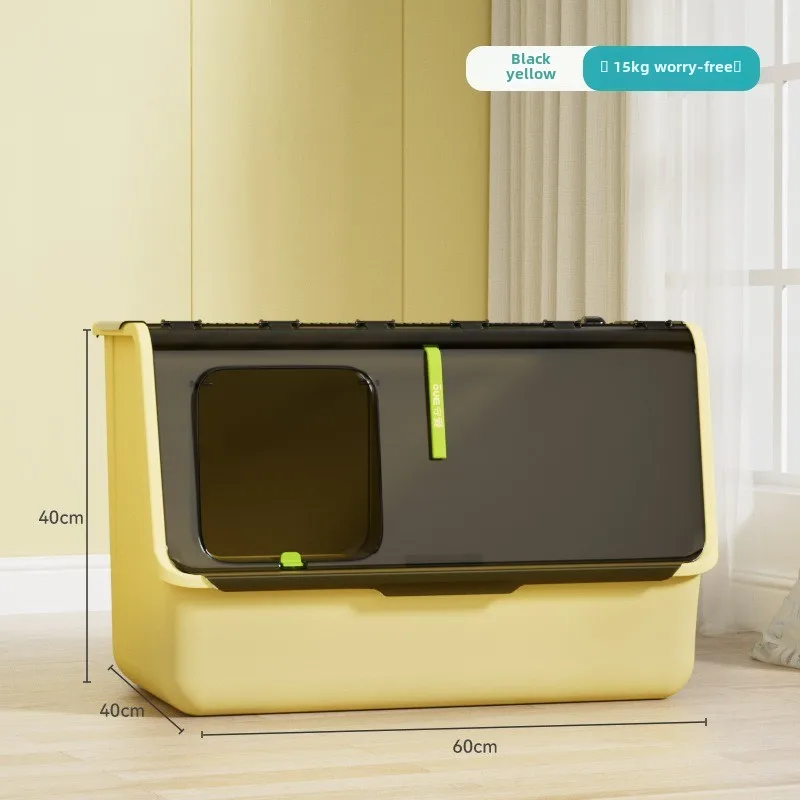 Inodoro grande cerrado para gatos, impermeable, extraíble, lavable, caja de arena para gatos, productos de limpieza para mascotas, accesorios, sartenes para gatos, suministros - imagen 5