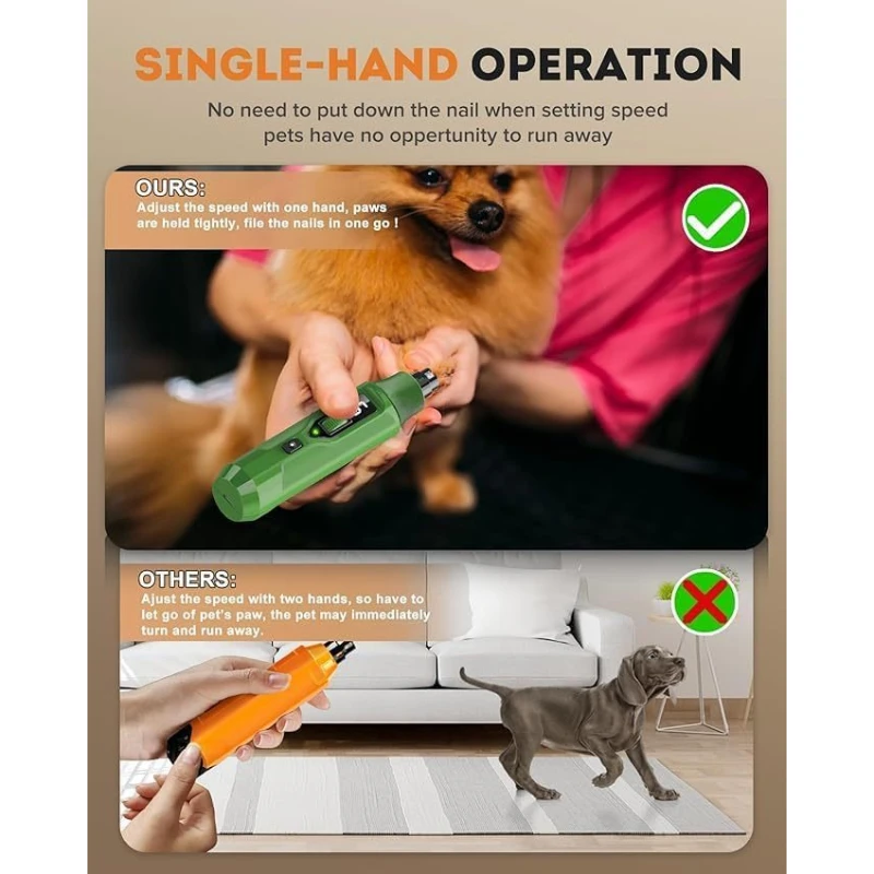 Cortauñas para perros con pantalla LED, accesorios para perros, cortador de uñas, cambio de rodillo de 7 velocidades, molinillo de uñas para mascotas, iluminación, lijadora de uñas con garra para mascotas - imagen 4