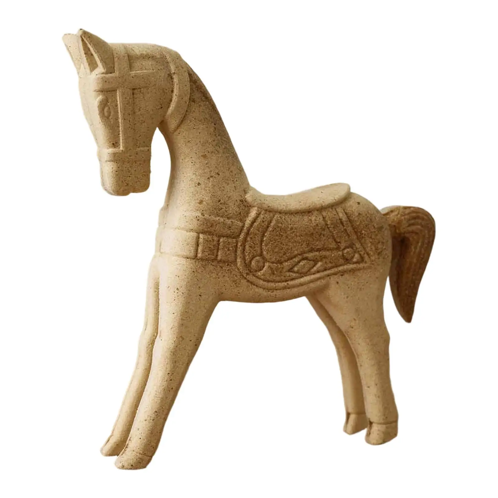 Estatua de caballo de madera, estatuilla de Animal en blanco, decoración artesanal sin pintar para mesa, dormitorio, inauguración de la casa - imagen 4