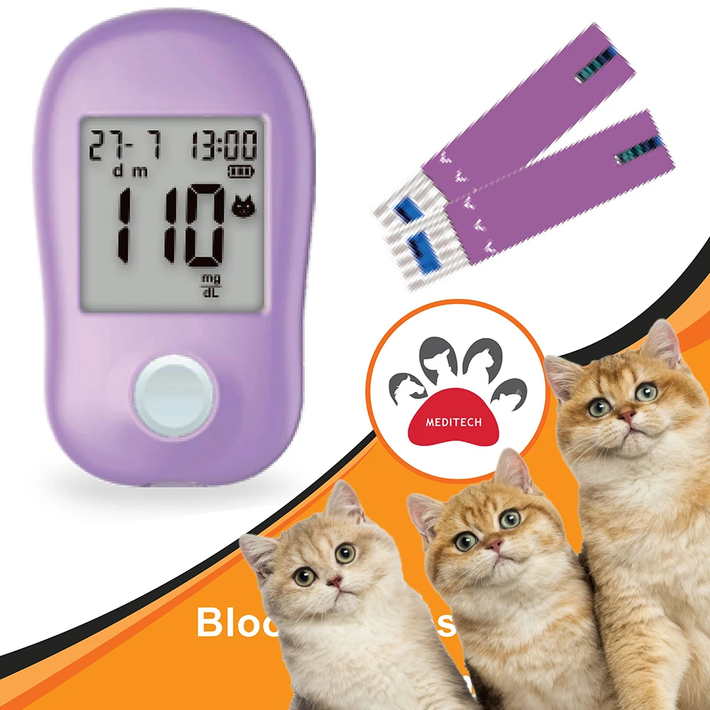 Para animales, gatos y perros, inspección del sistema de azúcar en sangre, suministros para mascotas, clínica profesional de gestión de la diabetes - imagen 2