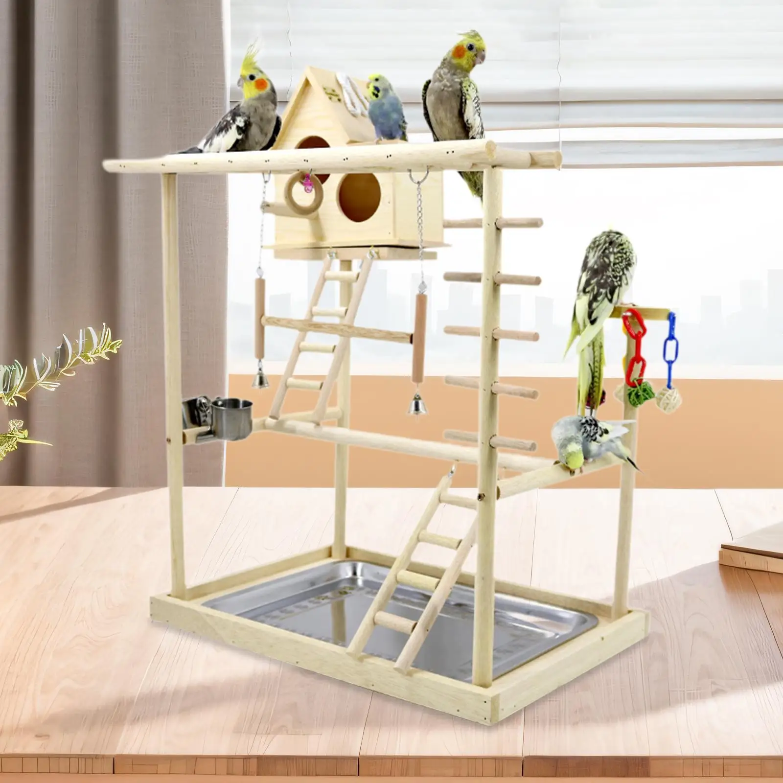 Birds Parrot Playground Wooden Stand for Cockatiels Cockatoos Parakeets Birds Parrot Playground Wooden Stand for Cockatiels Cockatoos Parakeets