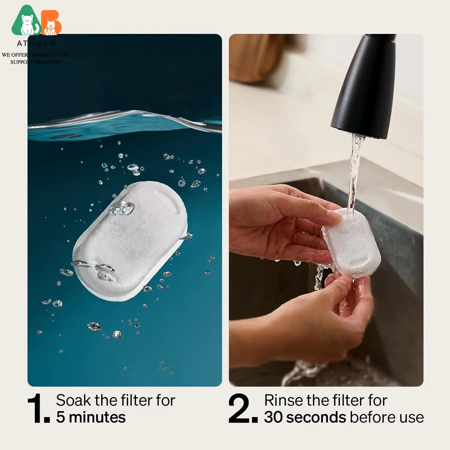 Filtros de repuesto para fuente de agua gato acero inoxidable duraderos - imagen 4