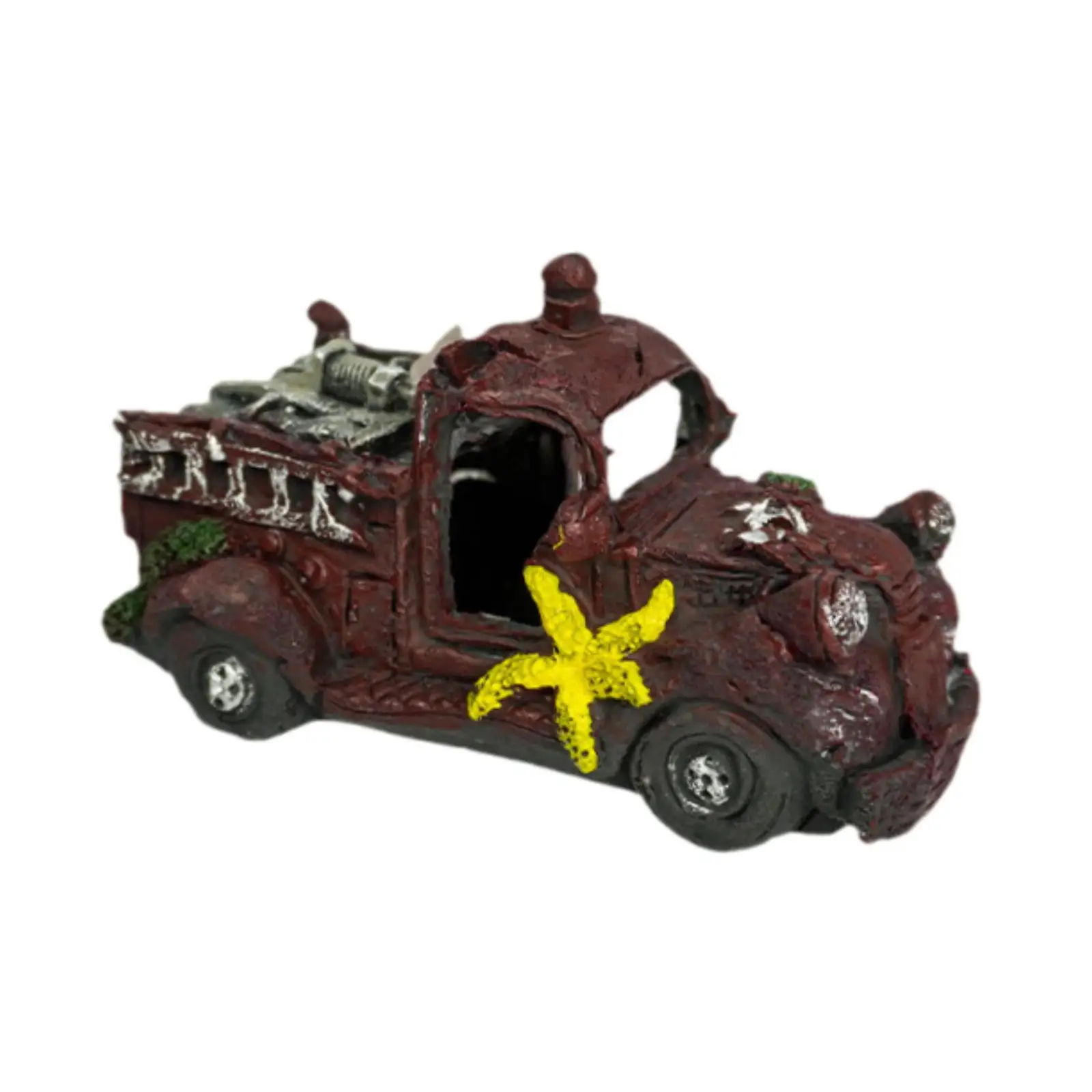 Resin Auto Wreck Aquarium Decoration for Fish Salt and Fresh Water Spawning