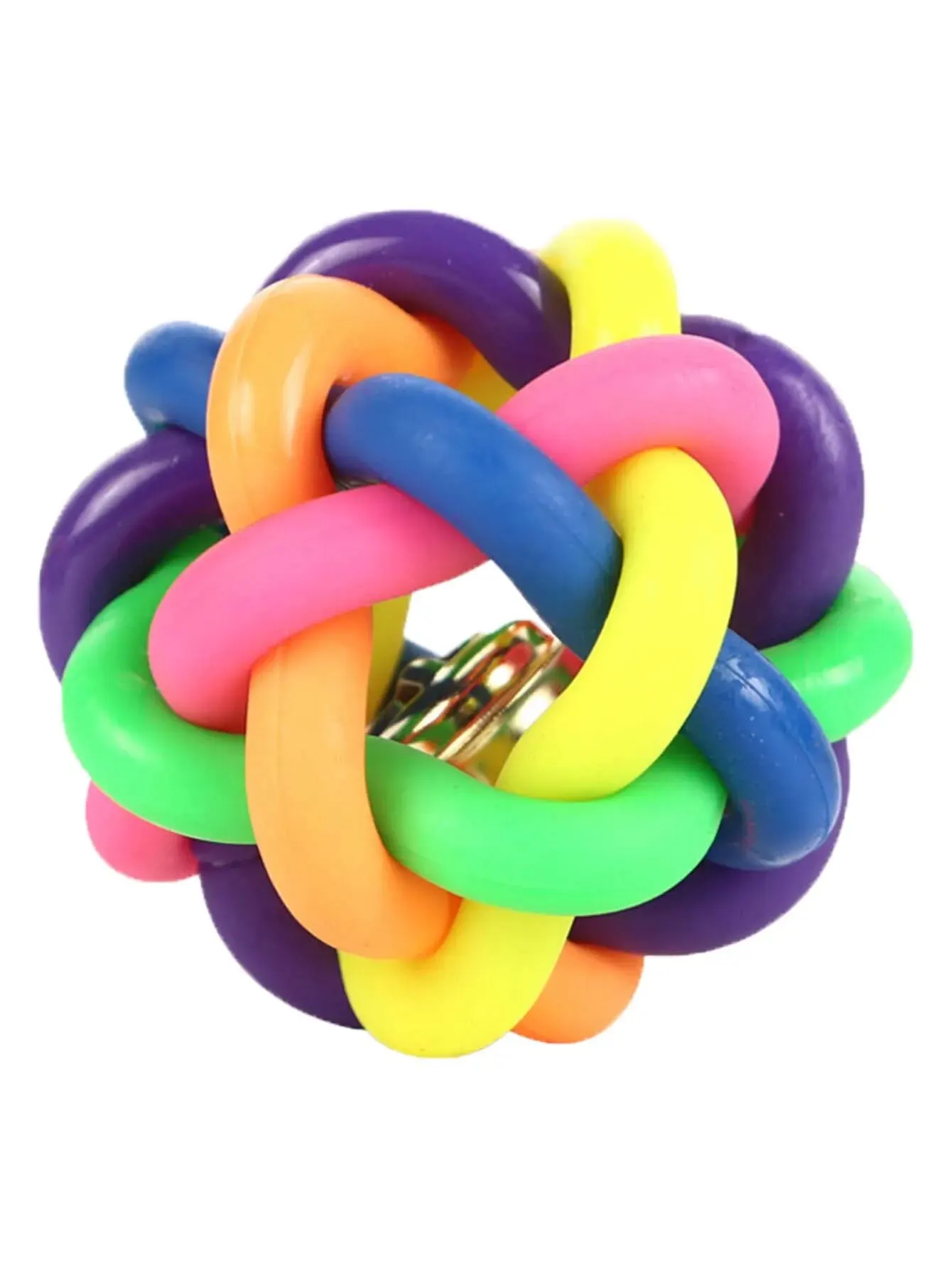 Pelota de campana colorida de Material PVC para mascotas, juguete interactivo para gatos y perros, 2 piezas - imagen 2