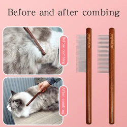 Peine de madera aguja para gatos pelo largo – Elimina nudos y suelto