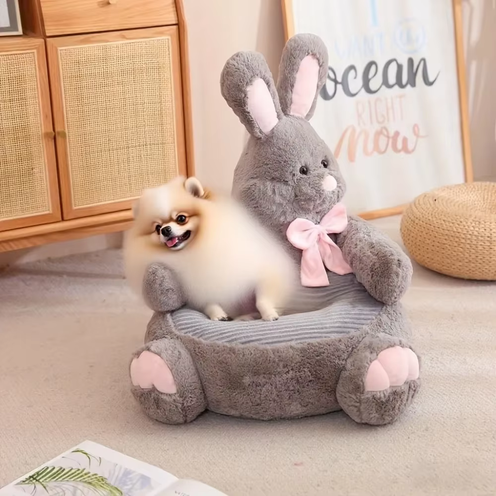 Sofá-cama con forma de conejo para gatos y perros pequeños - imagen 4