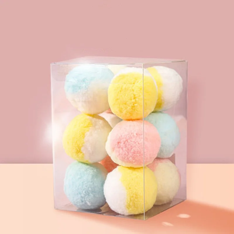 Pelota elástica de felpa para gatos, juguete interactivo para masticar, accesorios para mascotas, caja de regalo de 3/4cm, 12 piezas - imagen 3