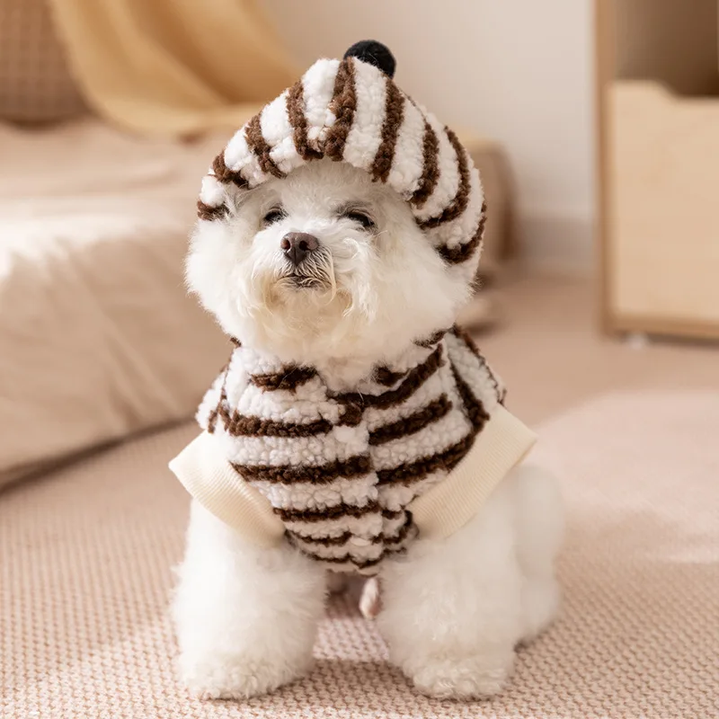 Abrigo invierno a rayas para perros pequeños - Ideal para Chihuahua y Caniche - imagen 5