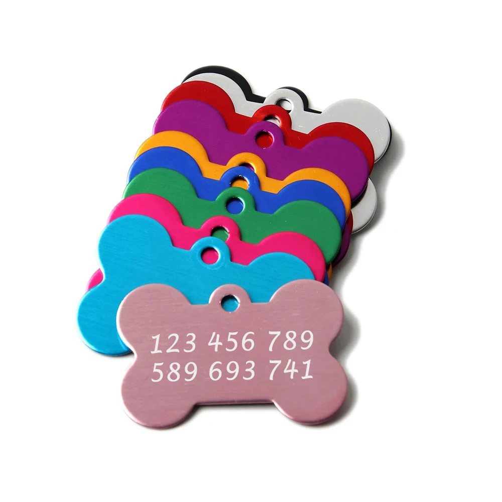 Etiqueta de identificación personalizada para perros y gatos, hueso de aleación, accesorios para Collar de cachorro y gatito, antipérdida, etiquetas de nombre para mascotas pequeñas y grandes - imagen 4