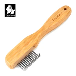 Cepillo bambú ecológico para aseo perro mango natural