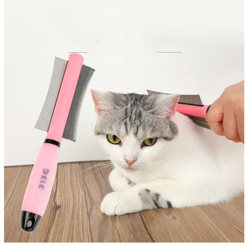 Peine de pelo para mascotas, removedor de pelo para perros y gatos, cepillo de fácil deshedding de doble cara para herramienta de cuidado de gatos para perros de pelo largo y pequeño - imagen 3