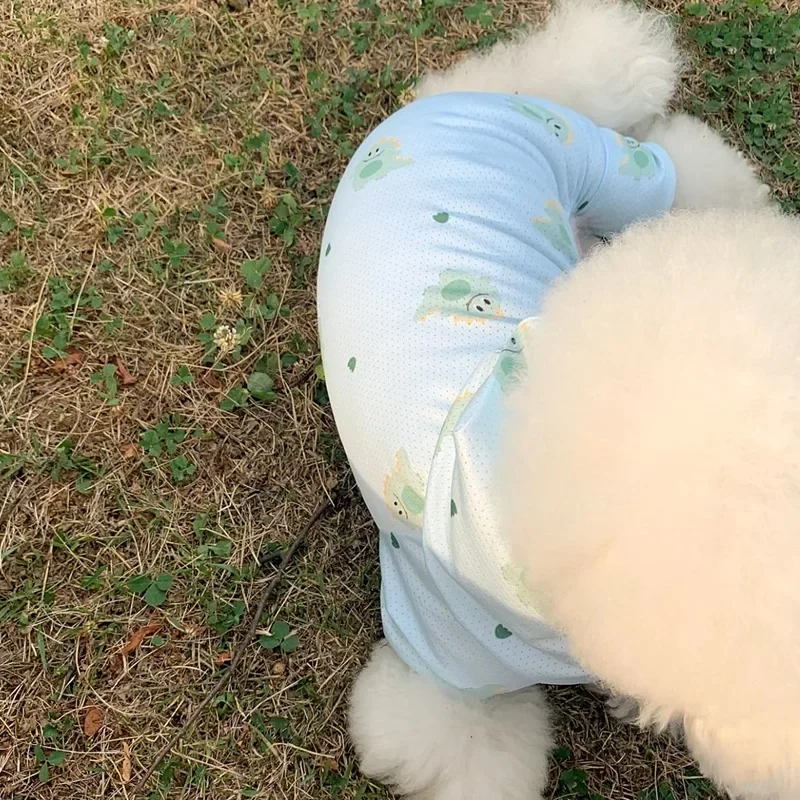 Chubasquero para perros, traje de cuatro patas, ropa a prueba de insectos para mascotas, ropa de verano refrescante con protección solar, ropa para perros, monos de peluche con capucha - imagen 5