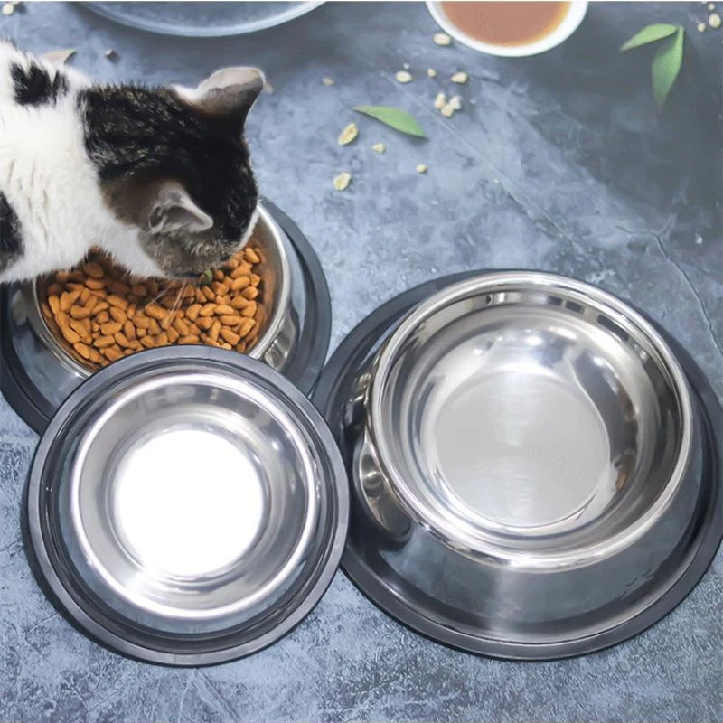 Cuenco grande de acero inoxidable para perros y gatos, lavabo de arroz antideslizante y resistente a mordeduras, cuenco de alimentación para beber para mascotas - imagen 2
